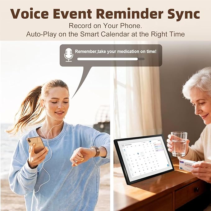 10.1 Inch Digital Calendar with Touchscreen Full HD Interactive Display, Wall & Desk Mountable Family Planner, Chore Chart, to-Do List & Meal Planner, Smart Digital Picture Frame Gift for Women Mom
