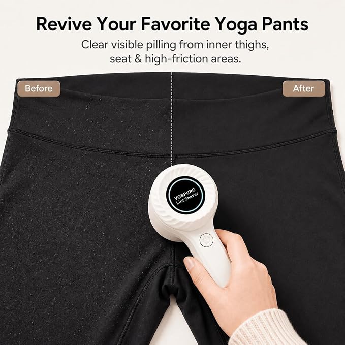 Fabric Shaver for Yoga Pants Leggings Activewear, Electric Lint Shaver, Clothes Pilling Remover for Clothing Yoga Leggings, Safe Shavers to Remove Pilling, Rechargeable Clothes Lint Fuzz Depiller