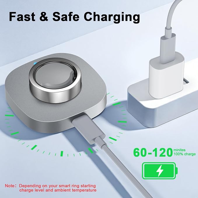 Charger Compatible with Aura-Ring Gen 3-Size 9,Fast Safe Charging Dock with USB-C Cable for Smart Ring
