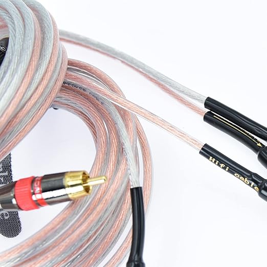 Arklove 1ft 2packs 14awg Male RCA to Banana 2 Plug Male 4mm Speaker Adapter Conversion Cable Cord Audio with Port Connector for Amplifier amp Phono 2 Channel