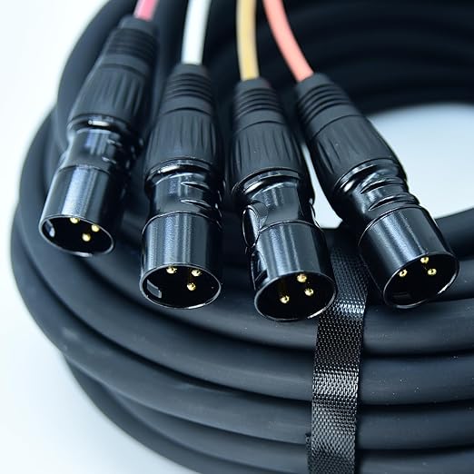Arklove 10ft Snake Cables Audio Balanced Patch XLR to XLR Cable 4 Channel Connector Digital Splitter Microphones Stage & Studio Recording 15ft Equipment Profesional Live Cable