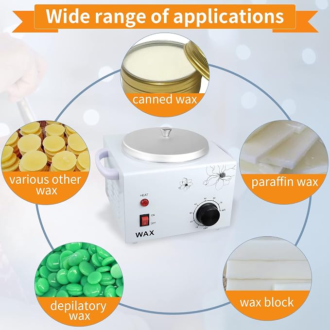 Professional Electric 1.5lb Wax Pot for Hair Removal,Single wax wammer with adjustable temperature Settings of 0-80°C,Wax Heater Machine for Body,Equipment for Precision Waxing