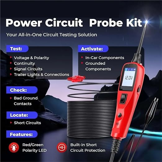 Car Code Reader, Battery Power Circuit Probe Kit 12V 24V AC DC Digital Voltage Automotive Tester Diagnostic Test Tool,for Cars