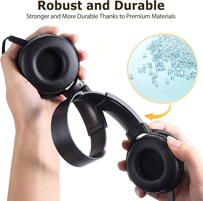 2 Pack Kids Headphones for School Classroom K-12, 3.5mm Jack, Swivel Foldable, Wired Headphones for Kids Children Boys Girls Toddler Teachers