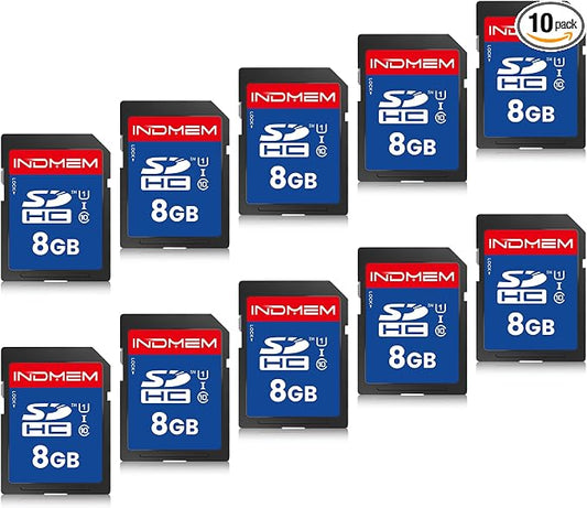 SD Card 8GB, 10-Pack UHS-I Class 10 MLC Flash Memory Cards, High Speed Full HD Video Recording Secure Digital Cards for Camera DSLR Action Cam Camcorder Phone Digital Device