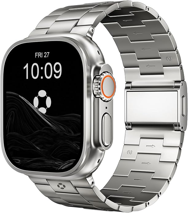 Titanium Watch Band Compatible with Apple Watch Ultra 3 & Ultra 2 1 49mm - 26mm Wide-Body Metal Apple Watch Ultra Band with Scratch Resistant DLC Coating for men - CRNS01 Business Series