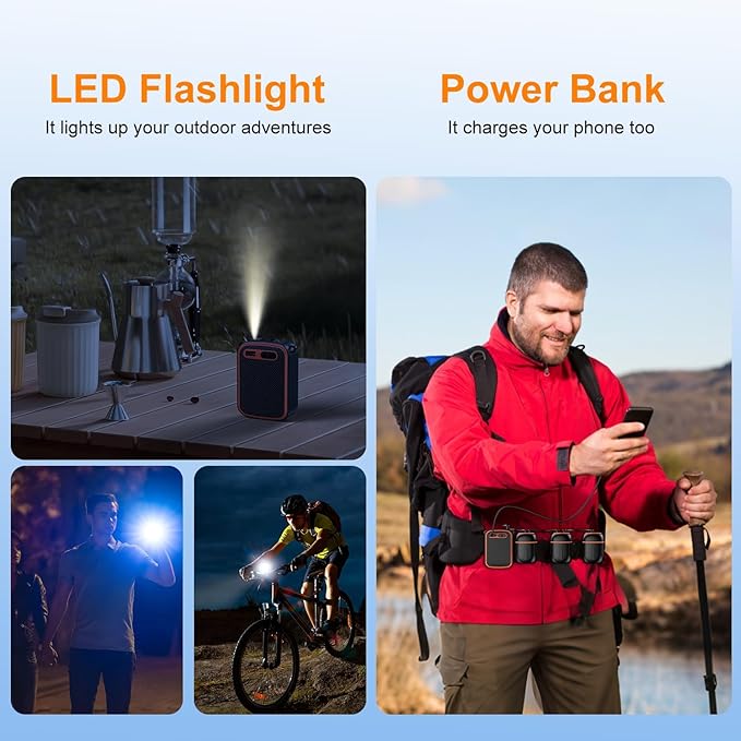 Portable Waist Fan with 3 Small Fans for 10 times Strong Wind & Wide Cooling Area 10000mAh Battery Over 24H Working Time Hands-Free Fan with Belt for Outdoor, Sports, Travel (Black Orange)