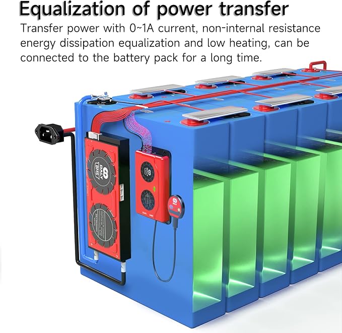 Daly Battery Equalizer 15S 1A with Bluetooth App and Wire Leads and Compatible Active Balancer for Lithium Battery Rated 3.7V 3.2V 2.2V