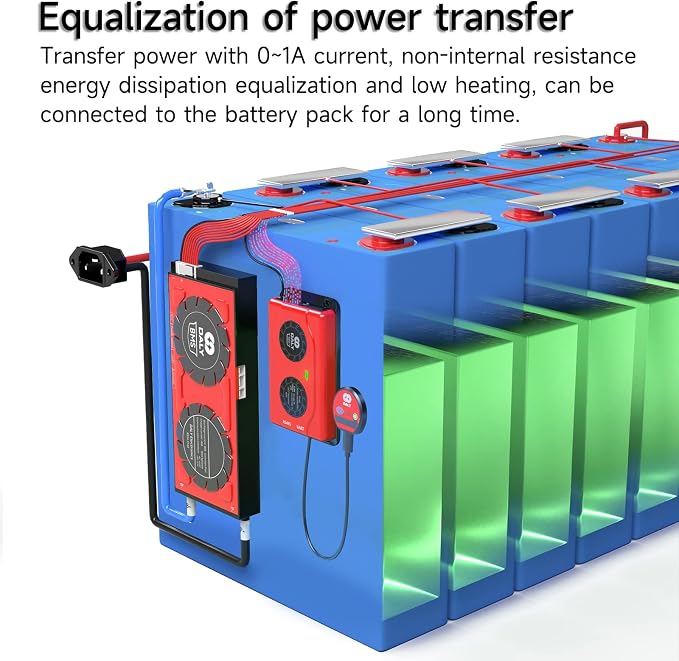 Daly Smart Battery Equalizer 20S 1A with Bluetooth App and Wire Leads and Compatible Active Balancer for Lithium Battery Rated 3.7V 3.2V 2.2V