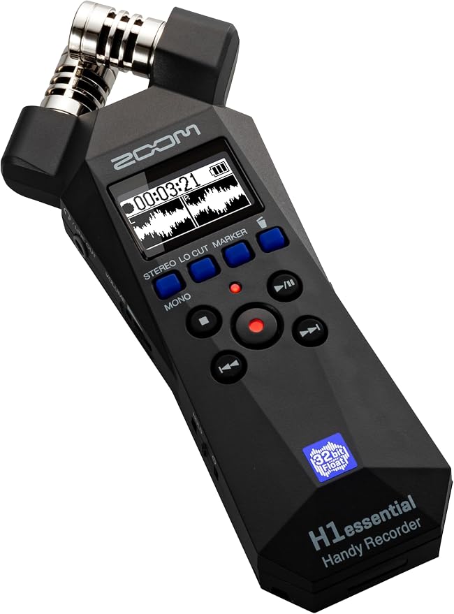 Zoom H1 Essential Handheld Recorder for Musicians, Podcasters & Filmmakers with Stereo Microphones, 32-Bit Float, USB Microphone Mode