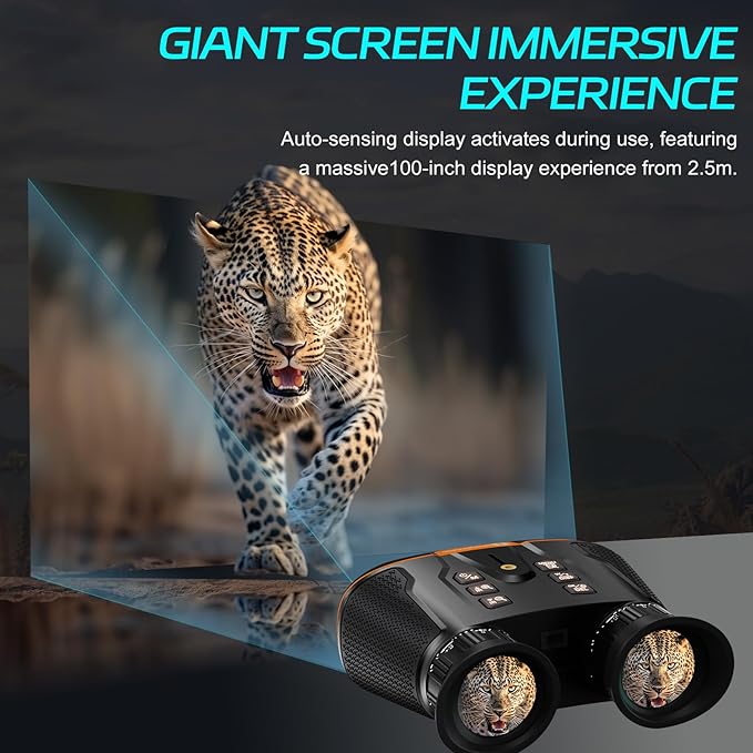 3D VR Night Vision Goggles - 4K Night Vision Binoculars,Wide FOV 58° 3600mAh Battery 8X Digital Zoom, 32GB Card to Save Photos and Videos for Camping,Security