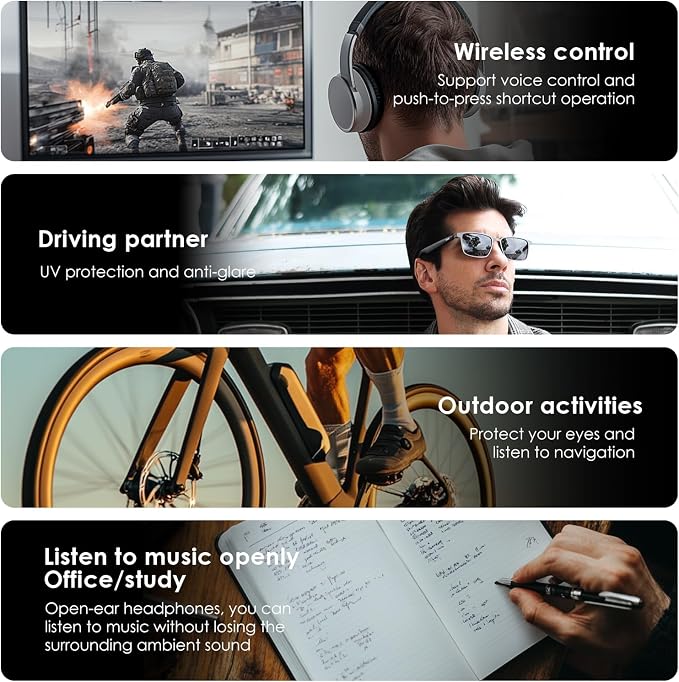 GetD 2026 Acetate Smart Glasses, ChatGPT and 145-Language Real-time Translator, Bluetooth Sunglasses with Nylon Polarized Lens, 11H Battery Life, Open-Ear Audio, Voice Control for Travel & Business