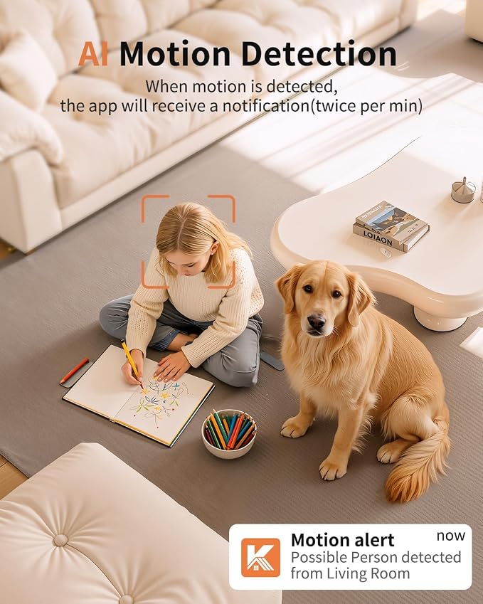 2K Cameras for Home Security, 5G & 2.4G WiFi Security Camera Indoor Outdoor for Baby Pet Dog Cat Nanny, 2-Way Audio, Color Night Vision, Siren, 24/7 Local Recording, IP65, Compatible with Alexa