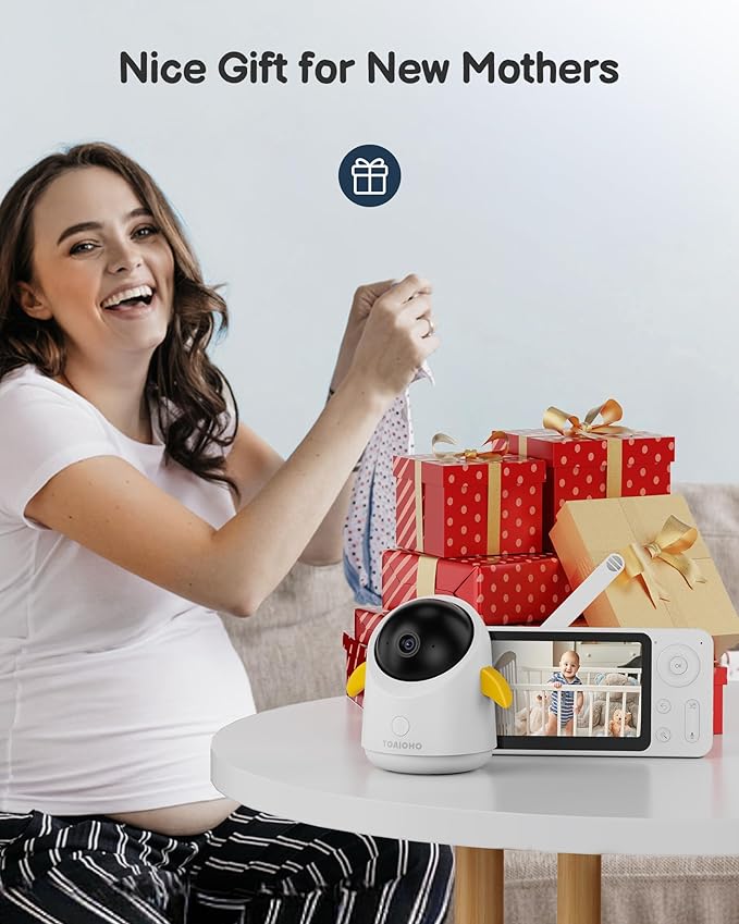 Baby Monitor with 2 Cameras and Audio WiFi/No WiFi: Baby Monitor WiFi Smartphone APP Control NightVision 4.3' Screen Smart Video Baby Monitor with Remote PTZ 2-Way Talk Motion & Cry Alert iOS/Android