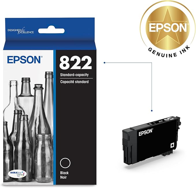 Epson DURABrite Ultra Ink Black Workforce Pro | T822120-S | Standard Capacity | Pack of 2 | Cartridge