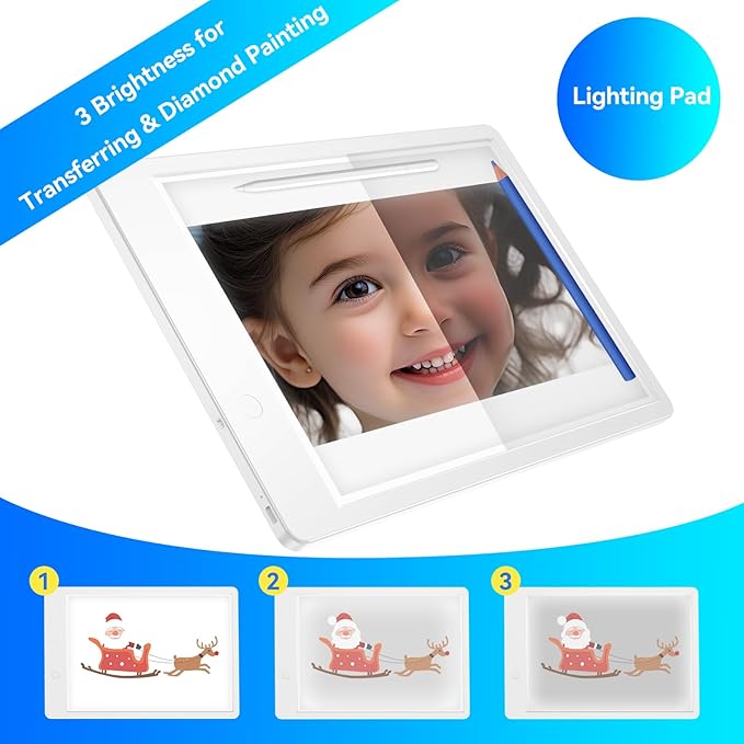 Best Educational Gift – Kids Tracing Light Pad with Bonus LCD Doodle Board for Drawing & Writing, Screen-Safe Toy for Early Skills & Creativity