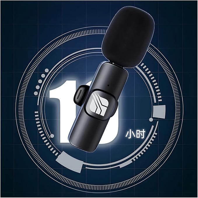 SPEC Portable External Wireless Bluetooth Lavalier Clip On Lapel Microphone for Live Streaming, Video Recording, TIK Tok Live, Facebook Live, YouTube Live Streaming for iPhone (Black)