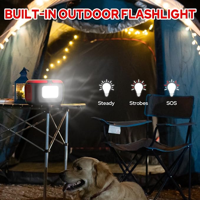 Portable Power Station 120W, Outdoor Power Bank Generator with AC Outlet, External Battery Power Pack with USB C Input for Camping Home Use VanLife Adventures
