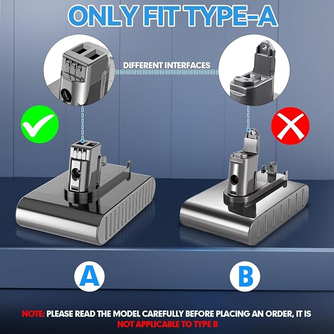 Upgraded 8000mAh 22.2V Battery Replacement for Dyson DC31 Battery Compatible with Dyson Type A DC34 DC35 DC44 DC45 Animal 917083-01 Handheld Cordless Vacuum (NOT Fit for Type B DC31 DC34 DC35 DC44)