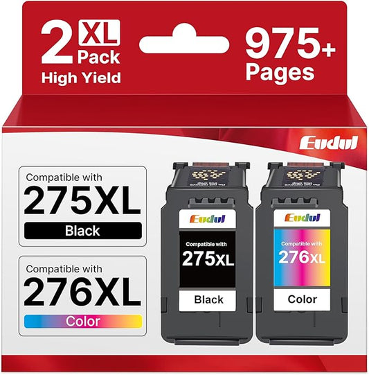 PG-275XL CL-276XL Replacement for Canon 275 and 276 Ink Cartridges Canon Printer Ink 275 276 Combo Pack Compatible for Pixma TS3522 TR4720 TS3722 TS3520 TR4722 TS3720 TR4723 (1 Black, 1 Tri-Color)