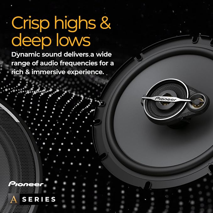 Pioneer A-Series Standard TS-A6881F 6” x 8” 4-Way Speakers (Pair) – 350W Max, Balanced Sound + Smooth Treble, Enhanced Bass, Great Stock Replacement