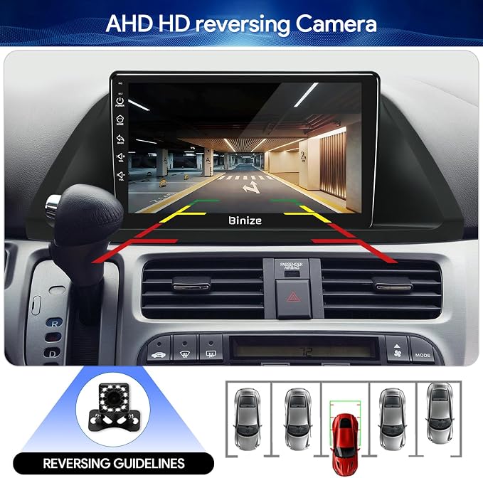 BINIZE Car Stereo Radio Compatible with Honda Odyssey 2005 2006 2007 2008 2009 2010, Wireless Carplay Android Auto Car Radio with Bluetooth, WiFi, USB, Backup Camera