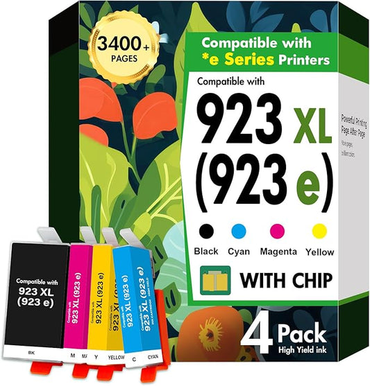 923 923XL 8130e Ink Cartridges Combo Pack: Replacement for HP 923e 923XL 923 Ink Cartridges for HP Printers OfficeJet Pro 8130e 8135e 8138e 8139e 9130 8122e 8120 8124e 8132e 8125e Printer