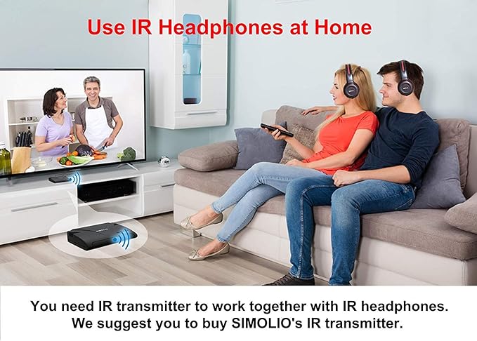 SIMOLIO Infrared Headphones for Car DVD for Honda Odyssey, uConnect, Chrysler Pacifica, Town & Country, Toyota Sienna,Wireless IR Headphone with Storage Bag & AUX Cord for TV, Outdoor Movie, 3 Pack