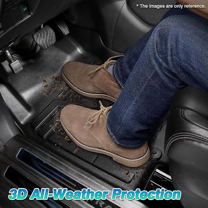 T TGBROS Floor Mats Custom Fit for 2018-2023 Kia Rio 5-Door Accessories 2 Rows Floor Liners Set All Weather Protection TPE Non-Slip Black
