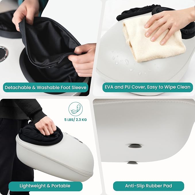 Nekteck Shiatsu Foot Massager Machine with Soothing Heat, FSA Eligible Air Compression Deep Kneading Therapy, HSA Massage Tools Improve Blood Circulation Foot Wellness, Fits Size Up to US 13
