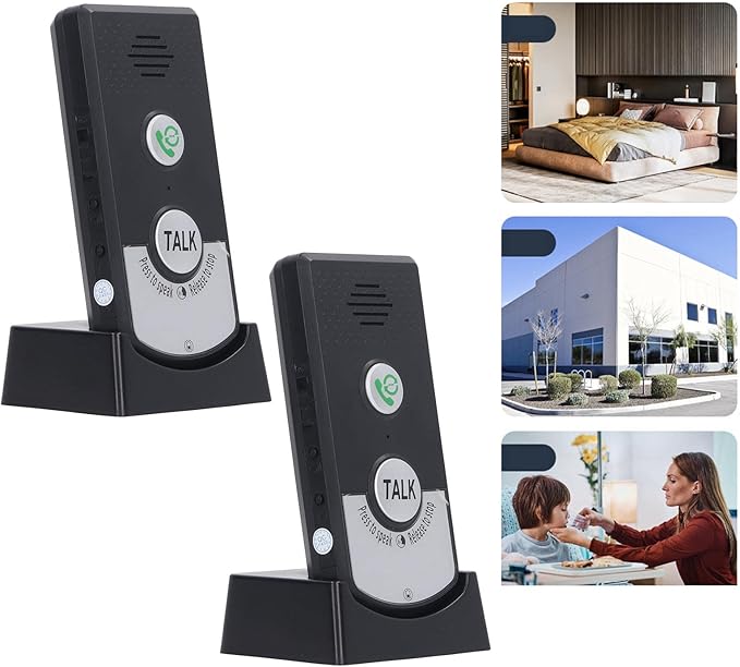 Voice 2Way Intercom Doorbell, Two Way Portable Walkie Talkie Operating at 1000m, Handheld Intercom System, Home Room to Room Communication System for Home Office
