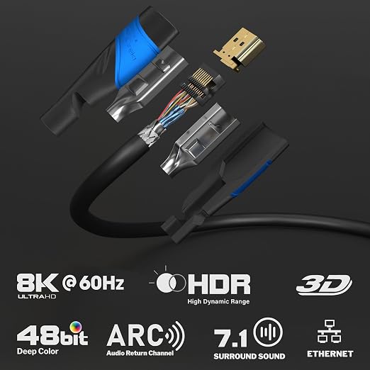 KabelDirekt – 8K / 4K HDMI Cable – 3.3ft & More HDMI Cables (0.5ft–75ft) – German-Engineered HDMI Cord – Supports 10K/8K@60Hz/4K@120Hz – HDMI Cable for HDTV, PC, PS5, Xbox, Switch