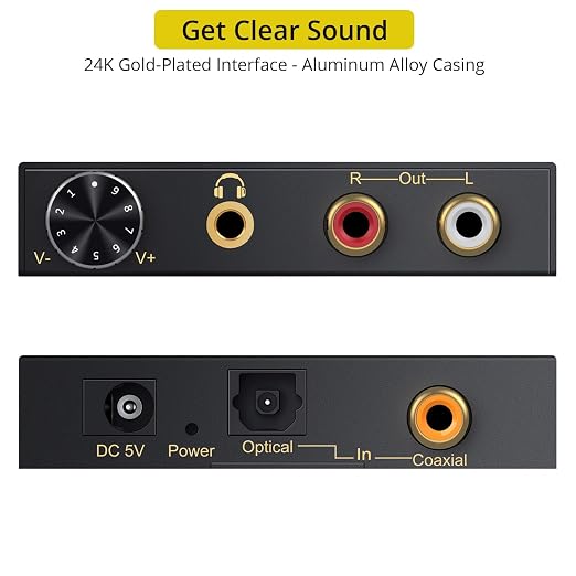 PROZOR 192kHz Digital to Analog Audio Converter - Converts Dolby AC-3 DTS 5.1CH Digital Audio to Stereo Analog Output, Optical to L/R DAC Decoder, DAC Converter SPDIF TOSLINK to Stereo L/R & 3.5mm