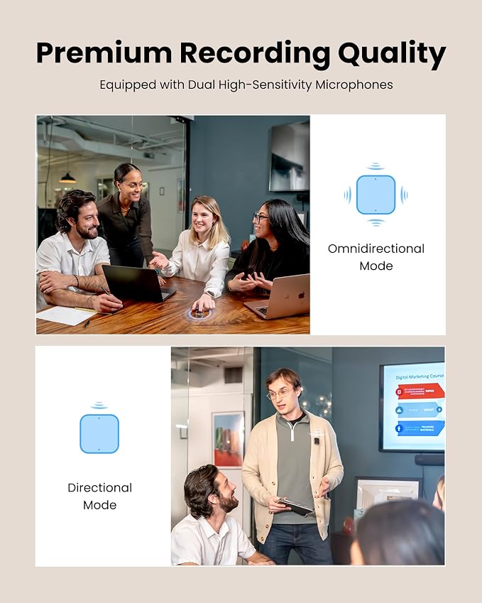 iFLYTEK P1 AI Voice Recorder, Wearable AI Recorder, AI Transcribe & Summarize, Real-Time Translation, Ultra-Light & Portable, Cloud Storage, Privacy, Long Battery, Quick Charge