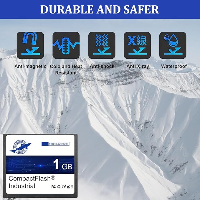 Dogfish Compact Flash Memory Card 1GB 10PACK Industrial CF Type I Card FAT16 for Industrial Equipment and Vintage Digital Cameras