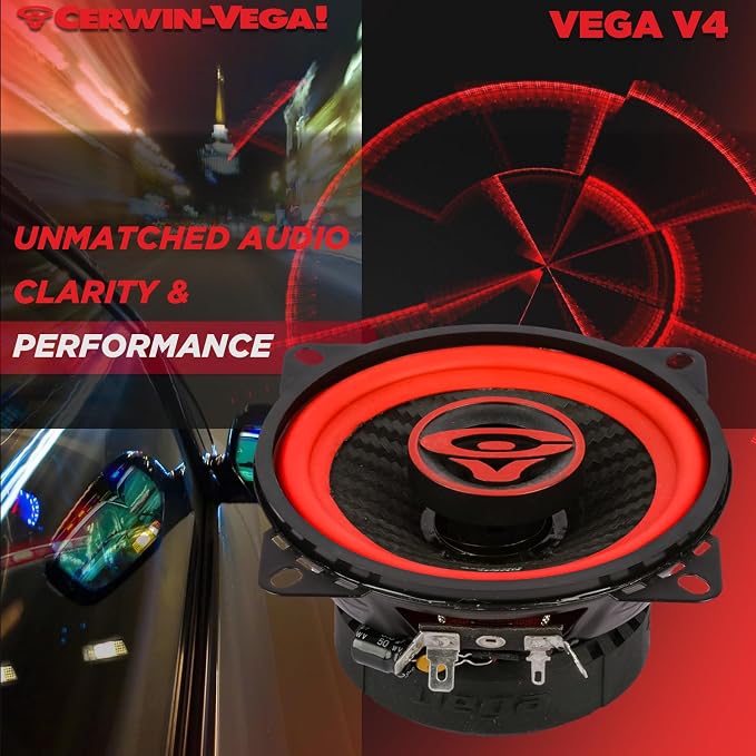 CERWIN-VEGA! V4 4" VEGA 2-Way 240 Watts 4 Ohm Coaxial Speakers(Pair)
