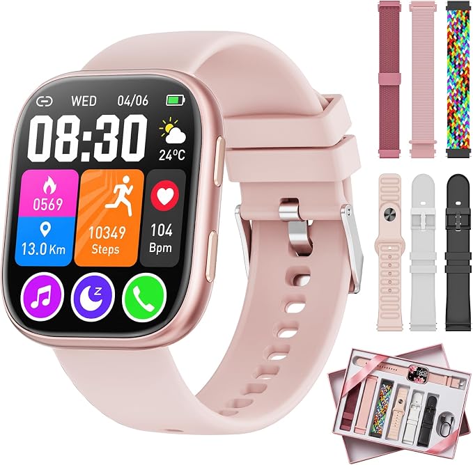 Mingtawn Smart Watches for Women Men with 7 Interchangeable Bands,1.83" HD Smart Watch with Heart Rate/Sleep Monitor,Fitness Watch with Bluetooth Call,120+ Sport Modes Activity Tracker Bands Gift Set