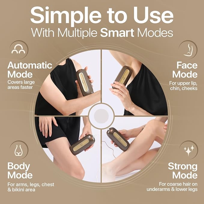 Painless Sapphire Ice Cooling IPL Laser Hair Removal Device | 16J Laser Hair Removal for Women & Men with Infrared Light | Effective At Home Hair Removal System