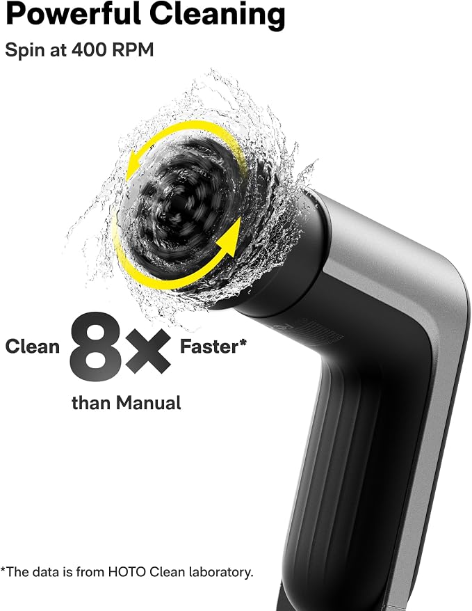 HOTO Cordless Electric Spin Scrubber, IPX7 Waterproof, for Bathroom, Kitchen, Tile, Shower, Grout, Corners