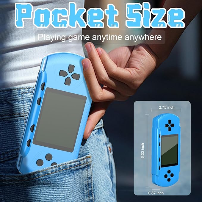 Retro Handheld Game for Boys Girls-Classic 258 Video Games with Rechargeable Battery, 3.0" LCD Screen Portable Gaming Player Plug & Play Video Games, Electronic Gift for Birthday Xmas