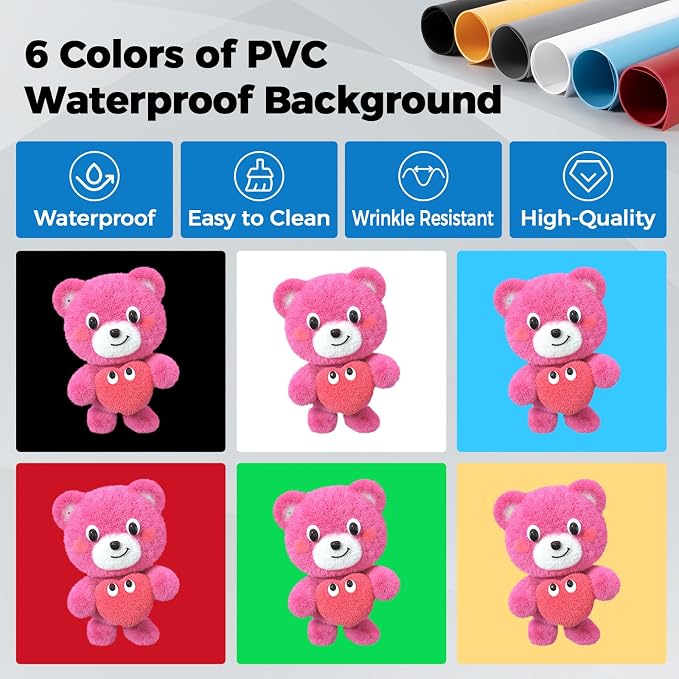 Photo Light Box, 16"x12"x12" Foldable Photography Light Box with CRI>95 120 Light Beads. Dimmable Shooting Tent Kit with White and Warm Light. 6 Color Backdrops Photo Booth for Studio Products Display