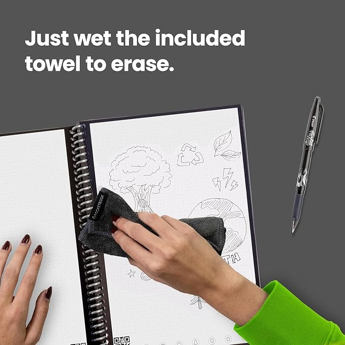 Rocketbook Core Reusable Spiral Notebook, Letter Size 8.5x11, Camo - Dotted Pages, App-Connected, Erasable, Durable Cover, Ideal for School, Work, and Creative Projects