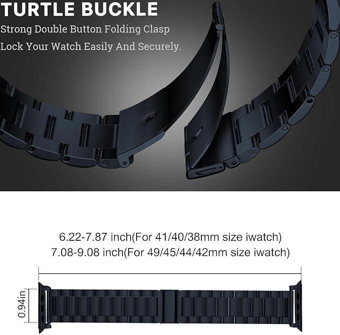 EPULY Compatible with Apple Watch Band 49mm 45mm 44mm 42mm 41mm 40mm 38mm, Business Stainless Steel Metal Watchband for iWatch Band Series 9, Ultra 2, SE, Ultra Series 8 7 6 5 4 3 2 1 Men & Women