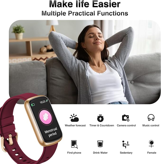 Fitness Tracker, Smart Watches for Women Men with 24/7 Heart Rate/Blood Pressure/Blood Oxygen Monitor, Sleep Tracker, Calories&Step Counter, IP68 Waterproof Health Activity Trackers for Android&iPhone