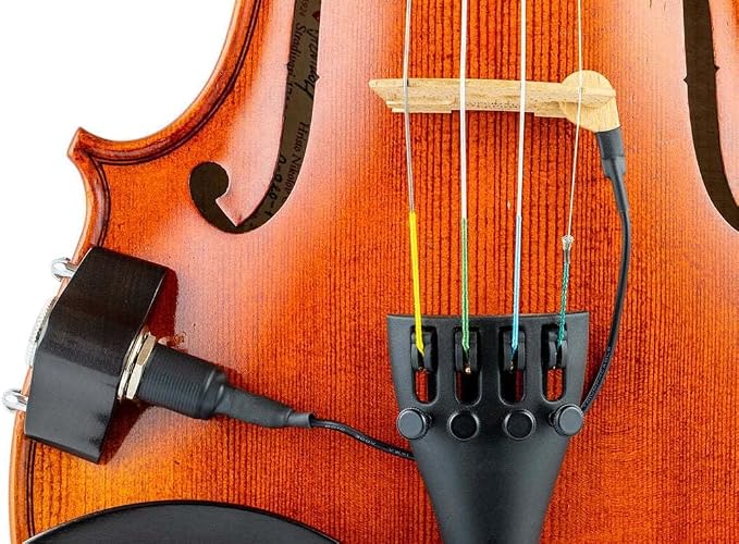 KNA VV-3 Portable Piezo Pickup for Violin and Viola – Lightweight Bridge-Mounted Sensor, Natural Acoustic Sound, Easy Installation, 1/4" Output Jack, No Instrument Modification, Handcrafted in Europe
