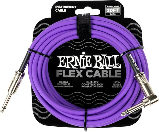 Ernie Ball Flex Instrument Cable Straight/Angle 20ft - Purple (P06466)