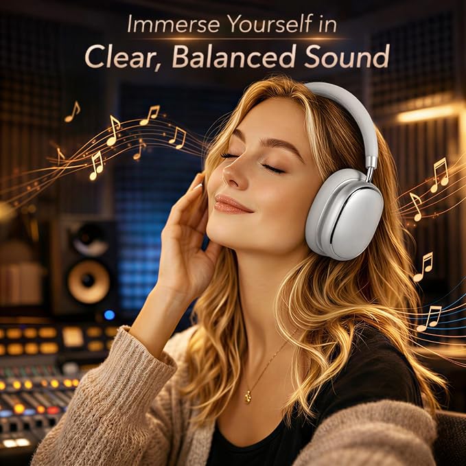 NC95 Hybrid Active Noise Cancelling Headphones with Knob Control, 120H Playtime Over Ear Headphones Wireless Bluetooth 6.0, App Control, Hi-Res Audio, Comfort Fit, Clear Calls for Travel/Workout