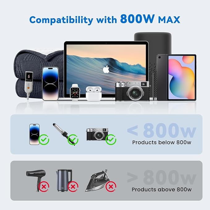 DOACE Universal Travel Adapter: 220V to 110V Pure Sine Wave, EU Step-Down Transformer for 200+ Countries, 3 Outlets & 4 USB, Compatible with Phones, Hair Straighteners (Black, 800w)