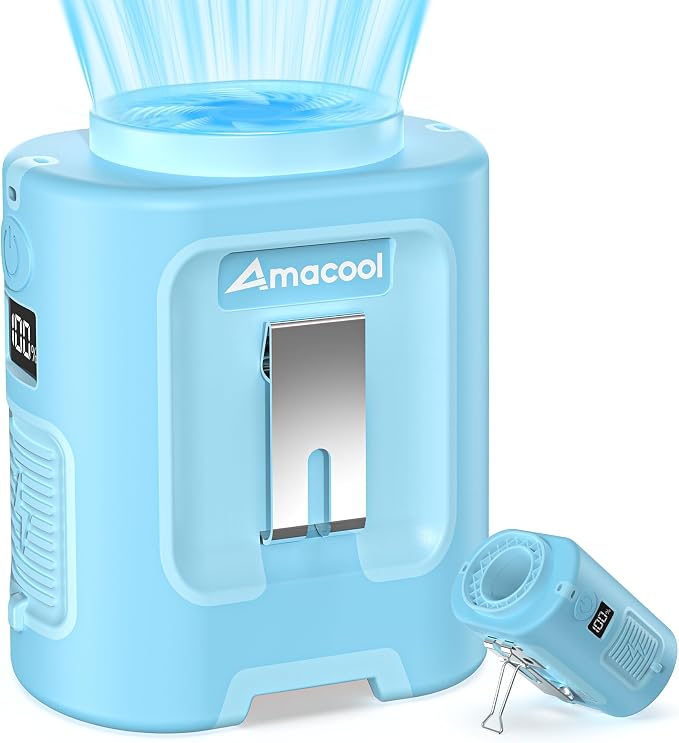 AMACOOL Mini Portable Waist Fan Clip on, Birthday Gifts for Mother Mom Her Girl, 13000RPM Rapid-Cooling Personal Neck Fans, Wearable Shirt Belt Fan for Women Men Outdoor Work Jobsite Travel Camping