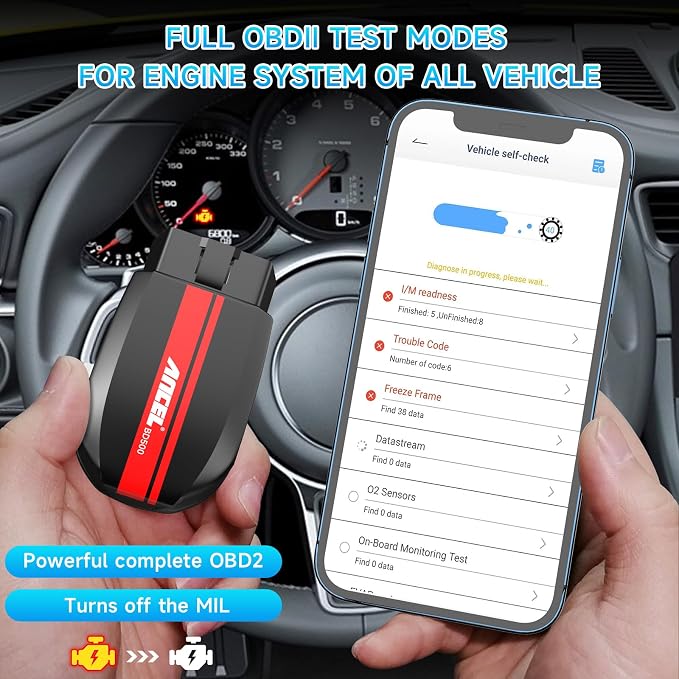 ANCEL BD500 All System Bluetooth 5.0 OBD2 Scanner fit for VW Audi Seat Skoda Seat with ANCEL VD700 All System OBD2 Scanner with 8 Special Functions for VAG Vehicles
